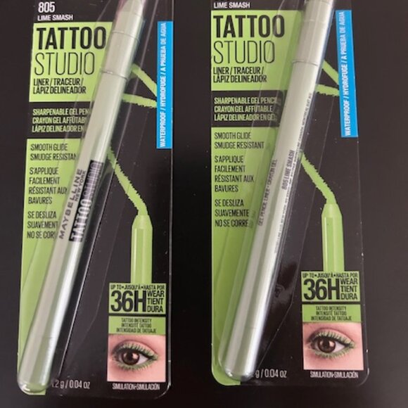 TWO MAYBELLINE EYELINERS - LIMITED EDITION LIME SMASH - Picture 2 of 2